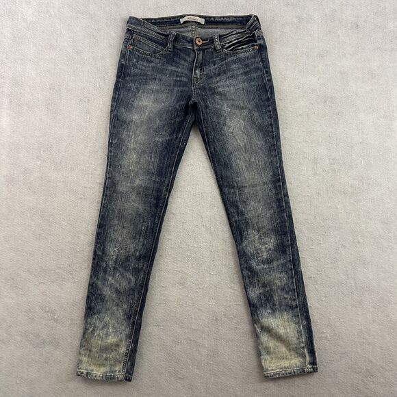 Anladia Jeans Womens Size 29 Blue Embroidered Skinny Fit Stretch Acid Wash Denim - Picture 4 of 16